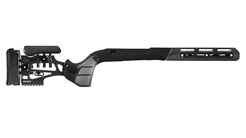 WOOX Furiosa Chassis łączy klasyczny design z nowoczesną wydajnością, oferując stabilną platformę, regulację LOP, M-LOK® i łatwą regulację poduszki policzkowej.